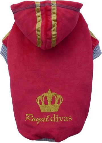 Doggydolly Kapuzenshirt für Hunde, Royal Divas, rot
