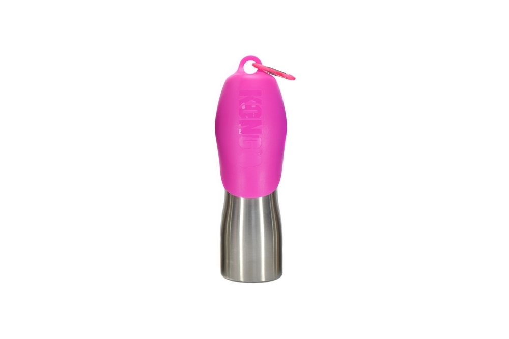 KONG H2O 750 ml Edelstahlflasche mit Napf Pink
