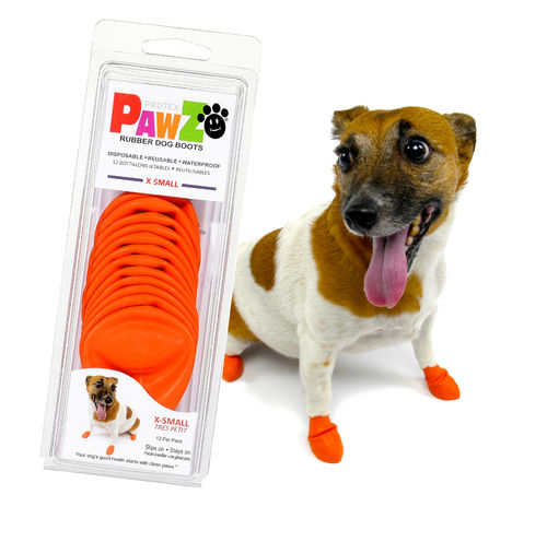 PawZ Dog Boots X-Small - Orange, 12 Stück